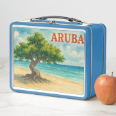 Lunch Box Aruba Divi Tree Eagle Beach watercolor (En situation)
