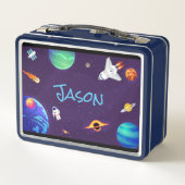 Lunch Box Astronaut Planètes spatiales Ajouter le nom de l'é (Dos)