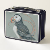 Lunch Box Atlantic Puffin Bird Art Drawing (Dos)