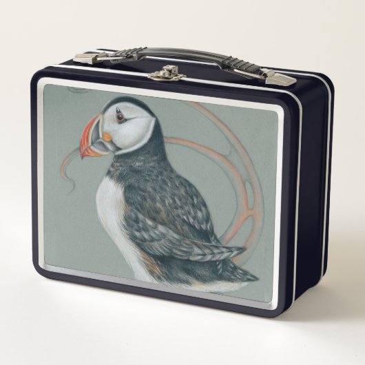Lunch Box Atlantic Puffin Bird Art Drawing (Devant)