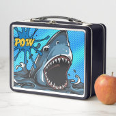 Lunch Box Attaque de requin POW Superhero Comic Water Splat (En situation)