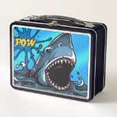 Lunch Box Attaque de requin POW Superhero Comic Water Splat (Devant)