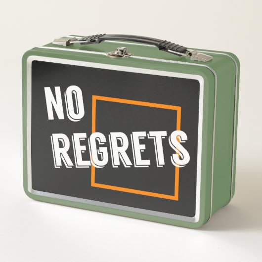 Lunch Box Aucun regret Citation de typographie Cool (Devant)