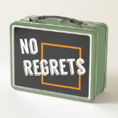 Lunch Box Aucun regret Citation de typographie Cool (Dos)