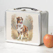 Lunch Box Australian Shepherd Dog Red Merle Aussie (En situation)