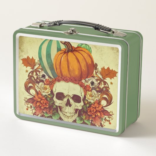 Lunch Box Automne/Automne/Halloween/citrouille/squelette (Devant)