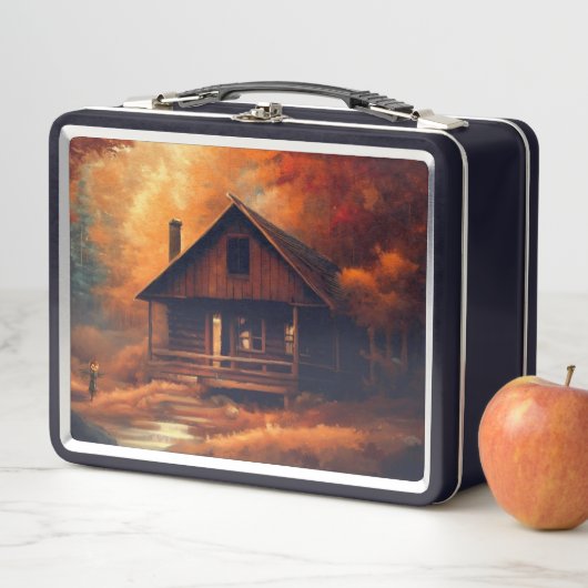 Lunch Box Automne/Automne/Halloween/Peinture rustique (En situation)