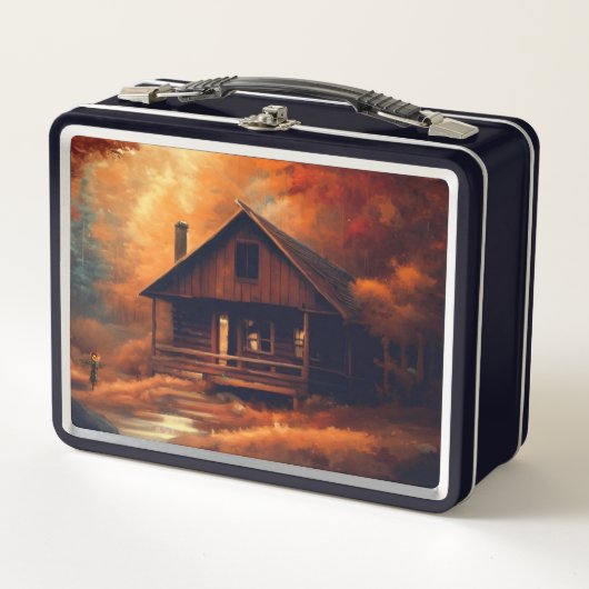 Lunch Box Automne/Automne/Halloween/Peinture rustique (Devant)