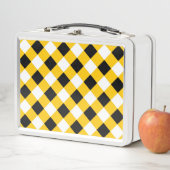 Lunch Box Automne Noir Jaune et blanc Plaid Motif (En situation)