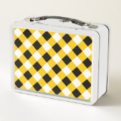 Lunch Box Automne Noir Jaune et blanc Plaid Motif (Dos)