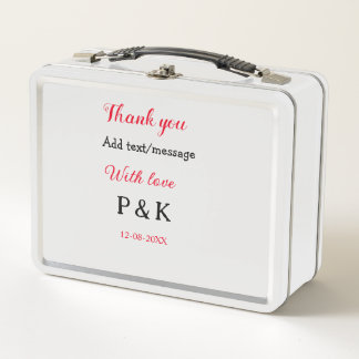 Lunch Box Avec amour ajoutez lettre nom couple merci ajoutez