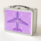 Lunch Box Avion Art déco, violet violet et lavande (Devant)