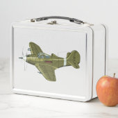 Lunch Box Avion de chasseur rétro-dessiné (En situation)