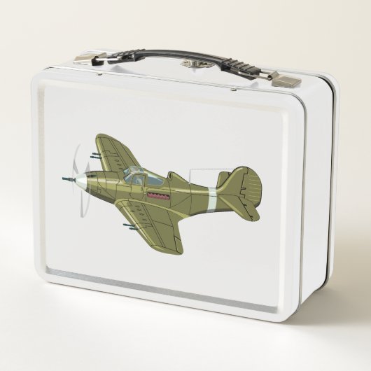 Lunch Box Avion de chasseur rétro-dessiné (Dos)
