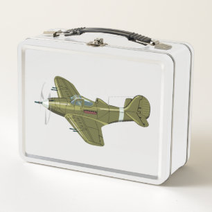 Lunch Box Avion de chasseur rétro-dessiné