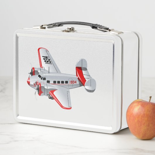 Lunch Box Avion rétro de dessin (En situation)