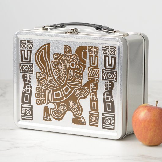 Lunch Box Aztec Eagle Guerrier Tribal Art antique (En situation)