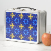 Lunch Box Azulejo bleu et jaune (En situation)