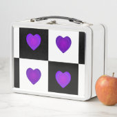 Lunch Box B&W Purple Hearts Beating (En situation)
