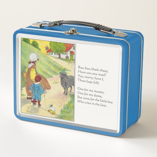 Lunch Box Baa, Baa, Mouton Noir, Mère Goose Nurserme Rhyme (Devant)