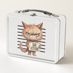 Lunch Box Bad Attitude Chat Mugshot - Drôle Feline Design