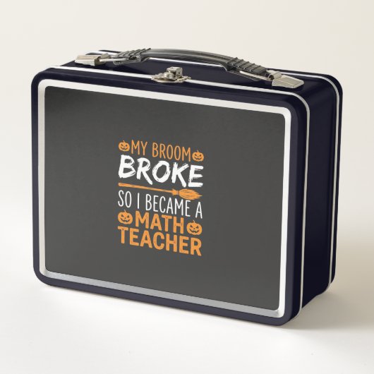 Lunch Box Balai d'Halloween de professeur de mathématiques d (Devant)