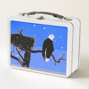 Lunch Box Bald Eagle in Winter - Original Wildlife Art