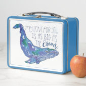 Lunch Box Baleine d'aquarelle - amour aussi grand que (En situation)