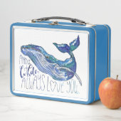 Lunch Box Baleine d'aquarelle - d'I de baleine amour (En situation)