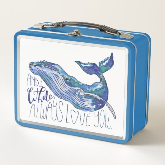 Lunch Box Baleine d'aquarelle - d'I de baleine amour (Devant)