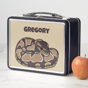 Lunch Box Ball Python Snake, Brown et Tan Personnalisé