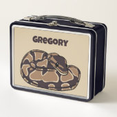Lunch Box Ball Python Snake, Brown et Tan Personnalisé (Devant)