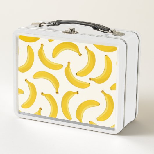 Lunch Box Bananes Impression de fruits tropicaux, Jaune et B (Devant)