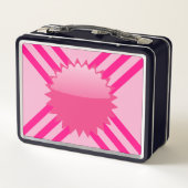 Lunch Box Bande rose monogramme personnalisée (Dos)