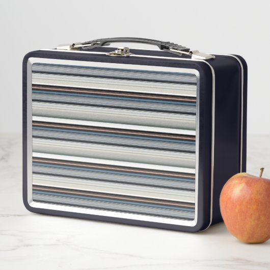 Lunch Box Bandes blanches gris mignonnes (En situation)