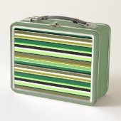 Lunch Box Bandes blanches vert mignonne (Devant)