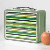 Lunch Box Bandes blanches vert mignonne (En situation)