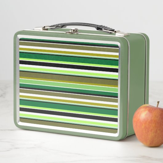 Lunch Box Bandes blanches vert mignonne (En situation)