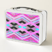 Lunch Box Bandes de croisement géométriques violettes roses  (Dos)