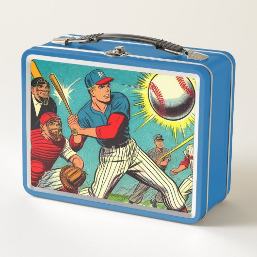 Lunch Box Bandes dessinées de baseball rétro (Devant)