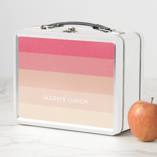 Lunch Box Bandes pastel roses (En situation)