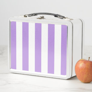 Lunch Box Bandes pourpres, Blancs, Motif rayé