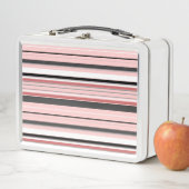 Lunch Box Bandes roses gris mignonnes (En situation)