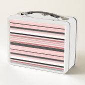 Lunch Box Bandes roses gris mignonnes (Dos)