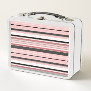 Lunch Box Bandes roses gris mignonnes