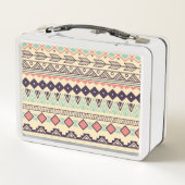 Lunch Box Bandes tribales aztèques : Illustration Vintage (Dos)
