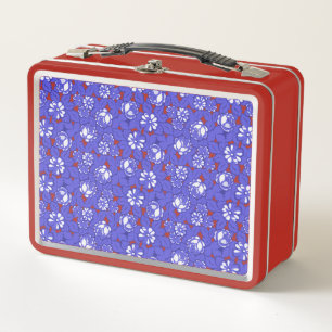 Lunch Box Baroque wallpaper - blue flower pattern