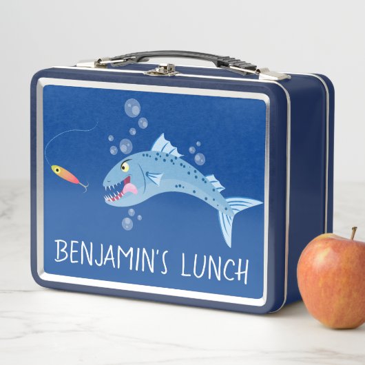 Lunch Box Barracuda, dessin animé de pêche affamé (En situation)