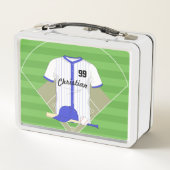 Lunch Box Base-ball bleu personnalisé (Dos)