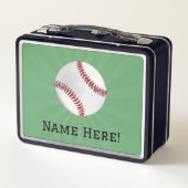 Lunch Box Baseball personnalisé sur Garçons verts (Dos)